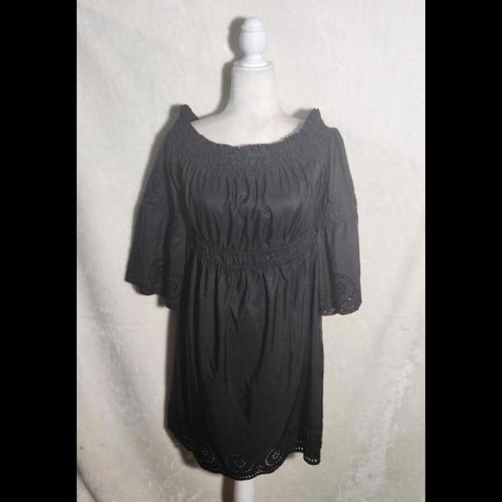 (Gb16) Venus Eyelet black dress, Sz 14